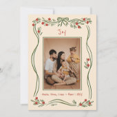 ヴィンテージ手描きボウフレームフォトクリスマス シーズンカード (正面)