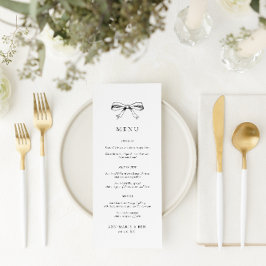 ヴィンテージ手描きボウブラック結婚のメニュー メニュー