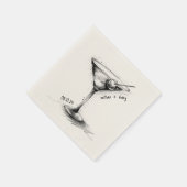 ヴィンテージ手描きマルティニクラシックガラス結婚ズ スタンダードカクテルナプキン (角)