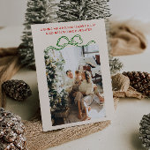 ヴィンテージ手描きリボンのツリー写真クリスマス シーズンカード