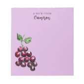 ヴィンテージ手描き水彩ぶどうすもむらむらさき ノートパッド (正面)