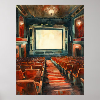 ヴィンテージ手描き水彩曼荼羅ポスター ポスター