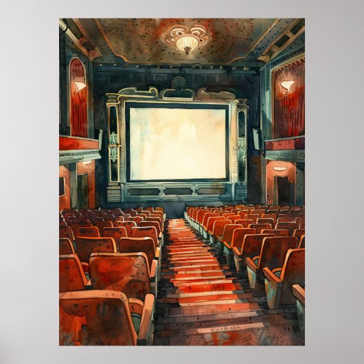 ヴィンテージ手描き水彩曼荼羅ポスター ポスター (正面)