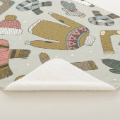 ヴィンテージ手描き継ぎ目パターン シェルパブランケット (3/4)