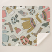 ヴィンテージ手描き継ぎ目パターン シェルパブランケット (正面(横))