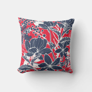 ヴィンテージ手描き花エレガント柄。 クッション