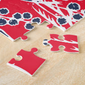 ヴィンテージ手描き花エレガント柄。 ジグソーパズル (側面)