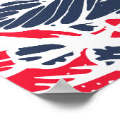 ヴィンテージ手描き花エレガント柄。 ポスター (角)