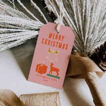 ヴィンテージ手描き赤ピンククリスマスファンキーおもしろい