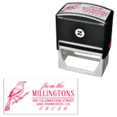 ヴィンテージ手描き鳥の家名差出人住所 セルフインキングスタンプ (インサイチュ)