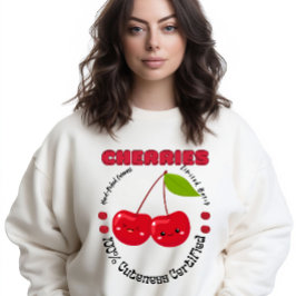 ヴィンテージ手摘み限定バッチかわいいさくらんぼ スウェットシャツ