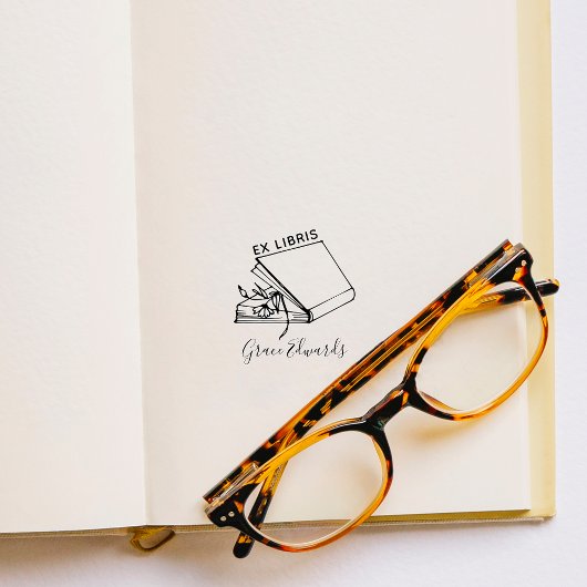 ヴィンテージ手書きエレガントスクリプトカスタムブック ラバースタンプ