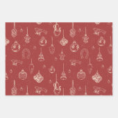 ヴィンテージ手書きオーナメント ラッピングペーパーシート (正面)