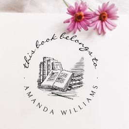 ヴィンテージ手書きカスタム図書 ラバースタンプ