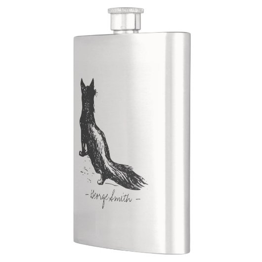 ヴィンテージ手書きキツネ。名前を追加します。 フラスク (左)