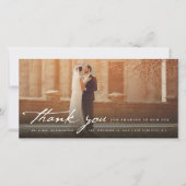 ヴィンテージ手書きクラシックスクリプトの結婚 サンキューカード (正面)