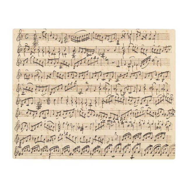 ヴィンテージ手書きシートミュージックメタルウォールアート メタルプリント (正面)