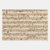 ヴィンテージ手書きシート音楽の分離ラップ ラッピングペーパーシート (正面)