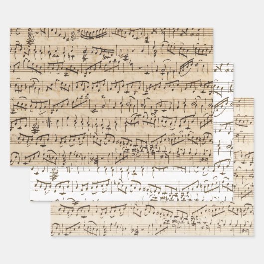 ヴィンテージ手書きシート音楽の分離ラップ ラッピングペーパーシート (セット)