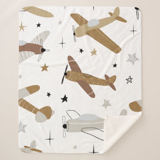 ヴィンテージ手書きシームレスな繰り返し子sim シェルパブランケット (正面)