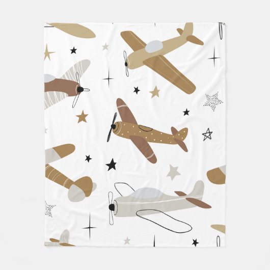 ヴィンテージ手書きシームレスな繰り返し子sim フリースブランケット (正面)