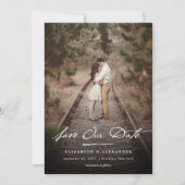 ヴィンテージ手書きスクリプシンプルトと写エレガント真 セーブザデート (正面)