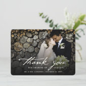 ヴィンテージ手書きスクリプトのクラスフォト結婚ズ サンキューカード (スタンド正面)