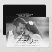 ヴィンテージ手書きスクリプトのクラスフォト結婚ズ サンキューカード (正面/裏面)