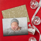 ヴィンテージ手書きスクリプトベビーの最初のノートフォト シーズンカード