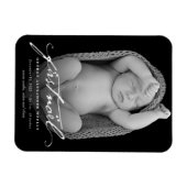 ヴィンテージ手書きスクリプトベビーの最初のノートフォト マグネット (横)