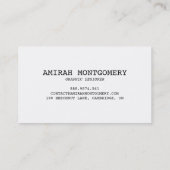 ヴィンテージ手書きスクリプト名刺 名刺 (裏面)