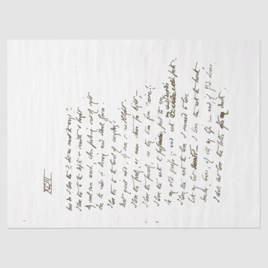 ヴィンテージ手書きスクリプト愛の詩の分離 薄葉紙 (正面)