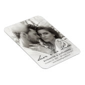 ヴィンテージ手書きスクリプト日付の写真を保存 マグネット (右側)