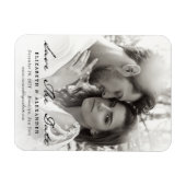 ヴィンテージ手書きスクリプト日付の写真を保存 マグネット (横)