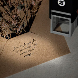 ヴィンテージ手書きスタイリッシュ差出人住所 セルフインキングスタンプ