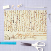 ヴィンテージ手書きドキュメントティッシュペーパー 薄葉紙 (クラフト)