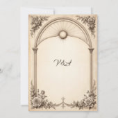 ヴィンテージ手書きバラ結婚式招待状 招待状 (裏面)