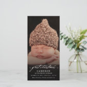 ヴィンテージ手書きベビーの初めてのクリスマス写真 シーズンカード (スタンド正面)