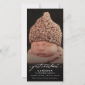 ヴィンテージ手書きベビーの初めてのクリスマス写真 シーズンカード (正面)