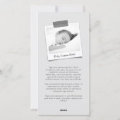 ヴィンテージ手書きベビーの初めてのクリスマス写真 シーズンカード (裏面)