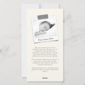 ヴィンテージ手書きベビーの最初のクリスマスフォト シーズンカード (裏面)