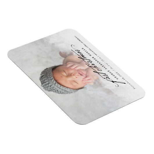 ヴィンテージ手書きベビーの最初のクリスマスフォト マグネット (右側)