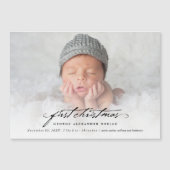 ヴィンテージ手書きベビー第1回クリスマスフォトカード (正面)