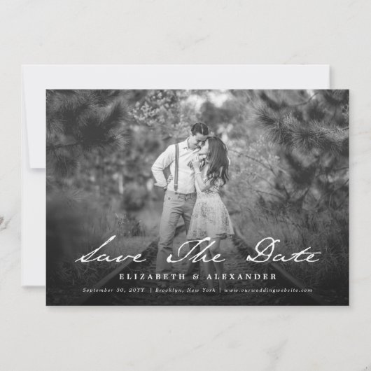 ヴィンテージ手書き入力スクリプト写真日付の保存 セーブザデート (正面)