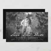 ヴィンテージ手書き入力スクリプト写真日付の保存 セーブザデート (正面/裏面)