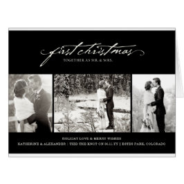 ヴィンテージ手書き初めてのクリスマス結婚写真