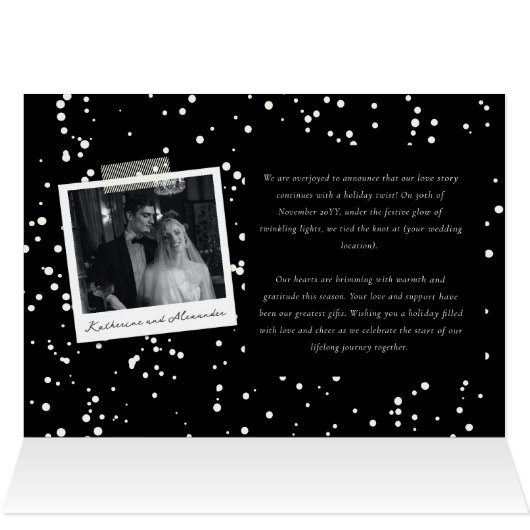 ヴィンテージ手書き初めてのクリスマス結婚写真 (内部横(上))