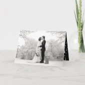 ヴィンテージ手書き初めてのクリスマス結婚写真 シーズンカード (裏面)