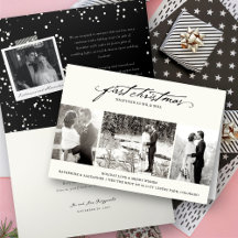 ヴィンテージ手書き初めてのクリスマス結婚写真