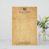 ヴィンテージ手書き古い紙ルックテンプレートトレンディー 便箋 (スタンド正面)